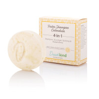 Festes Shampoo für fettige Haare und empfindliche Kopfhaut mit Calendula. 4in1 Formel, 56 Gramm pro Stück.