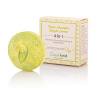 Duschkind festes Shampoo Ginger Lime mit Babassu&ouml;l (f&uuml;r normales Haar) 4in1 56 g in der Holzdose